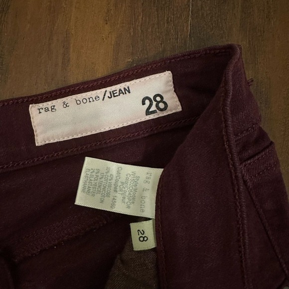 RAG & BONE Mid Rise Skinny Jeans in Port Red - Picture 8 of 12